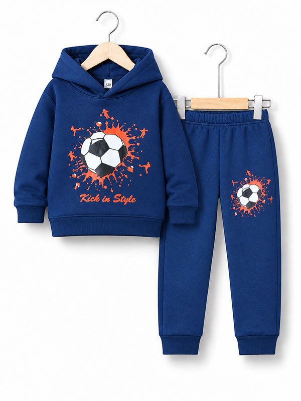 Boys Football Blue Tracksuit Set