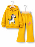 Girls Zebra Yellow Tracksuit Set